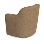 Poltrona girevole accentata HomePop imbottita, color cammello chiaro