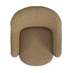 Poltrona girevole accentata HomePop imbottita, color cammello chiaro