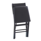 Set di 2 sedie pieghevoli moderne di metà secolo Linon Thames con schienale in corda e seduta imbottita, colore nero: legno di gomma, rivestimento in poliestere, nessun assemblaggio richiesto