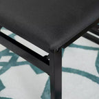 Set di 2 sedie pieghevoli moderne di metà secolo Linon Thames con schienale in corda e seduta imbottita, colore nero: legno di gomma, rivestimento in poliestere, nessun assemblaggio richiesto