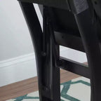 Set di 2 sedie pieghevoli moderne di metà secolo Linon Thames con schienale in corda e seduta imbottita, colore nero: legno di gomma, rivestimento in poliestere, nessun assemblaggio richiesto