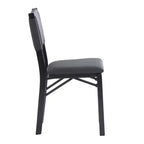 Set di 2 sedie pieghevoli moderne di metà secolo Linon Thames con schienale in corda e seduta imbottita, colore nero: legno di gomma, rivestimento in poliestere, nessun assemblaggio richiesto