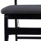 Set di 2 sedie pieghevoli moderne di metà secolo Linon Thames con schienale in corda e seduta imbottita, colore nero: legno di gomma, rivestimento in poliestere, nessun assemblaggio richiesto