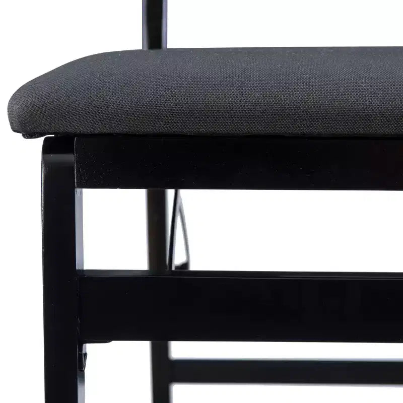 Set di 2 sedie pieghevoli moderne di metà secolo Linon Thames con schienale in corda e seduta imbottita, colore nero: legno di gomma, rivestimento in poliestere, nessun assemblaggio richiesto
