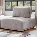 HOMES: Inside + Out Povoa Poltrona modulare moderna senza braccioli Bouclé con schienale allungabile Grigio chiaro