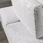 HOMES: Inside + Out Povoa Poltrona modulare moderna senza braccioli Bouclé con schienale allungabile Grigio chiaro