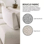 HOMES: Inside + Out Povoa Poltrona modulare moderna senza braccioli Bouclé con schienale allungabile Grigio chiaro