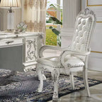 21" Dresden Accent Chair Synthetic Leather Bone White Finish - Acme Furniture: Tufted, No Assembly, Wood Composite Frame