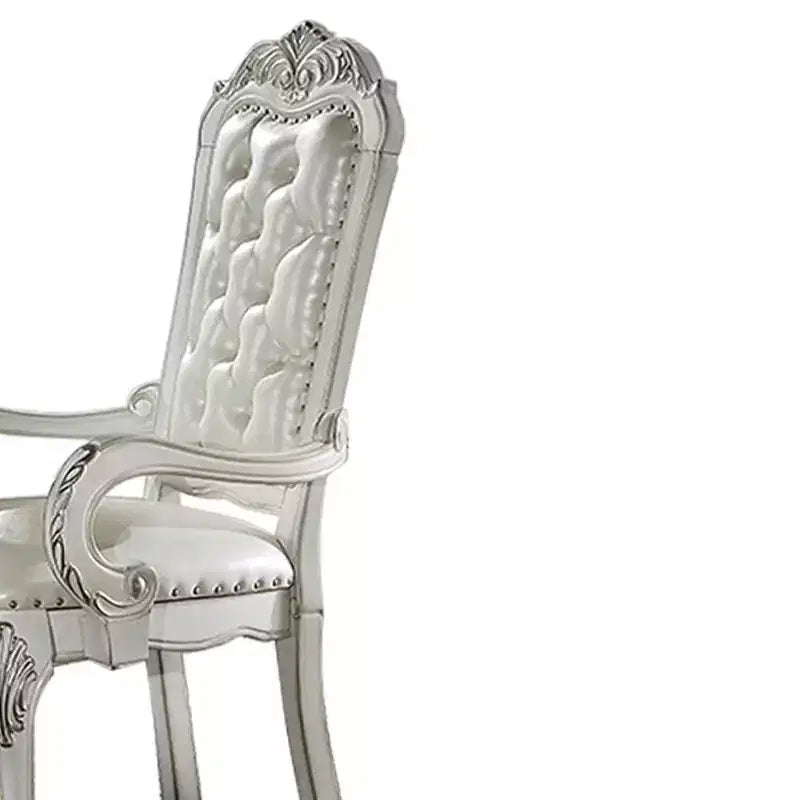Poltrona Dresden Accent 21" in similpelle finitura bianco osso - Acme Furniture: trapuntata, nessun assemblaggio richiesto, struttura in legno composito