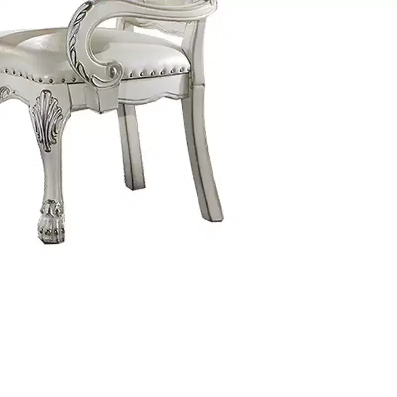 Poltrona Dresden Accent 21" in similpelle finitura bianco osso - Acme Furniture: trapuntata, nessun assemblaggio richiesto, struttura in legno composito