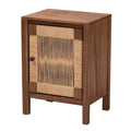 bali & pari Holitz Bayur Wood Nightstand Walnut Brown/Light Brown: 21.7" High, No Assembly Required