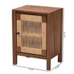 bali & pari Holitz Bayur Wood Nightstand Walnut Brown/Light Brown: 21.7" High, No Assembly Required