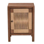 bali & pari Holitz Bayur Wood Nightstand Walnut Brown/Light Brown: 21.7" High, No Assembly Required