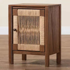 bali & pari Holitz Bayur Wood Nightstand Walnut Brown/Light Brown: 21.7" High, No Assembly Required
