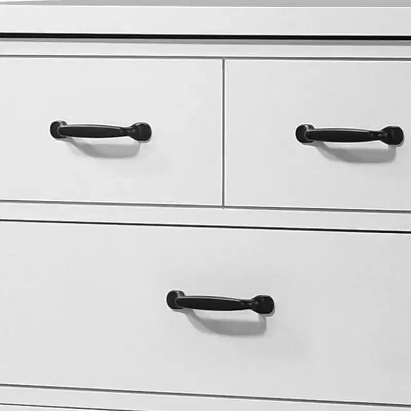 47" Dresser with 6 Drawers White - Benzara: Contemporary Bedroom Furniture, Space-Saving Design