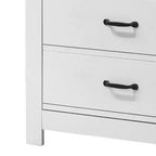 47" Dresser with 6 Drawers White - Benzara: Contemporary Bedroom Furniture, Space-Saving Design