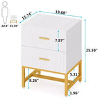 LITTLE TREE Nightstand Modern Fluted White