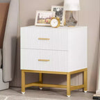 LITTLE TREE Nightstand Modern Fluted White