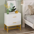 LITTLE TREE Nightstand Modern Fluted White