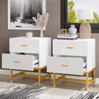 LITTLE TREE Nightstand Modern Fluted White