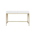 50" Lightmane Vanity Table White High Gloss and Gold Finish - Acme Furniture