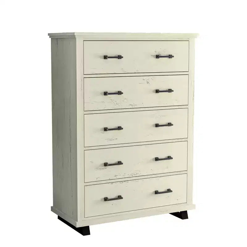 Festivo 2pz Cassettiera Contemporanea a 9 Cassetti e Comodino a 5 Cassetti da 38" Set Bianco Sporco Effetto Segato: Mobile Contenitore per Camera da Letto con Montaggio da Adulti Richiesto