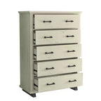 Festivo 2pz Cassettiera Contemporanea a 9 Cassetti e Comodino a 5 Cassetti da 38" Set Bianco Sporco Effetto Segato: Mobile Contenitore per Camera da Letto con Montaggio da Adulti Richiesto