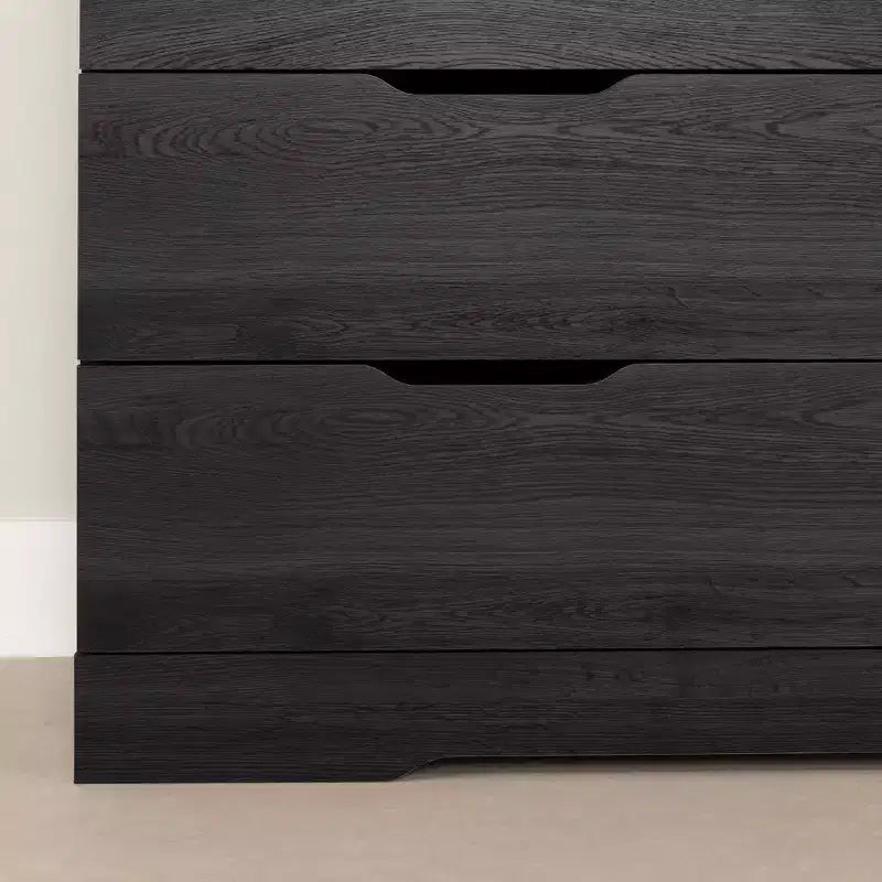South Shore Fynn 6 Drawer Double Dresser Gray Oak: Laminated Particle Board, 5-Year Warranty, Anti-Tip Hardware