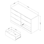 South Shore Fynn 6 Drawer Double Dresser Gray Oak: Laminated Particle Board, 5-Year Warranty, Anti-Tip Hardware