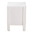 Baxton Studio Laria Teddy Bear Fabric 2 Drawer Nightstand White