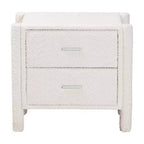 Baxton Studio Laria Teddy Bear Fabric 2 Drawer Nightstand White