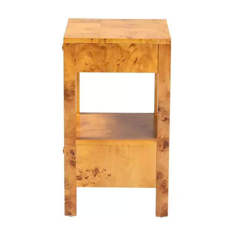 bali & pari Azmi Wood 2 Drawer Nightstand Light Mappa Burl