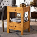 bali & pari Azmi Wood 2 Drawer Nightstand Light Mappa Burl