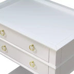 Comfort Pointe Clara Nightstand White: Recessed Top, 2 Drawers, Open Shelf, Painted MDF, Wood Frame