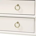 Comfort Pointe Clara Nightstand White: Recessed Top, 2 Drawers, Open Shelf, Painted MDF, Wood Frame