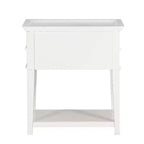Comfort Pointe Clara Nightstand White: Recessed Top, 2 Drawers, Open Shelf, Painted MDF, Wood Frame