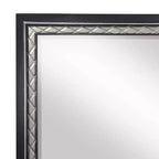 Acme Furniture Nicola Dresser Mirror Silver Synthetic Leather/Black Finish