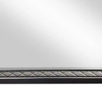 Acme Furniture Nicola Dresser Mirror Silver Synthetic Leather/Black Finish