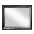 Acme Furniture Nicola Dresser Mirror Silver Synthetic Leather/Black Finish