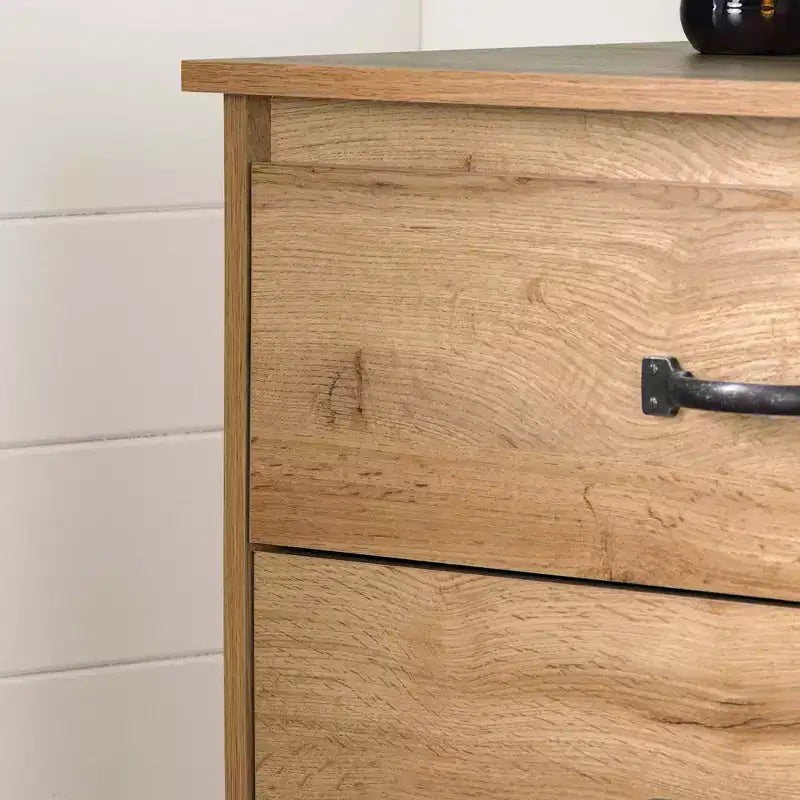 South Shore Tassio 5 Drawer Chest Nordik Oak: Modern Country Style, Metal Slides, Particle Board