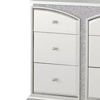 Cassettiere Maverick 67" platino - Acme Furniture: stile Glendale, 9 cassetti, pomelli in cristallo, nessun assemblaggio richiesto