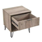 Manhattan Comfort Set of 2 Dumbo Nightstands with Drawer Rustic Gray