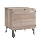 Manhattan Comfort Set of 2 Dumbo Nightstands with Drawer Rustic Gray