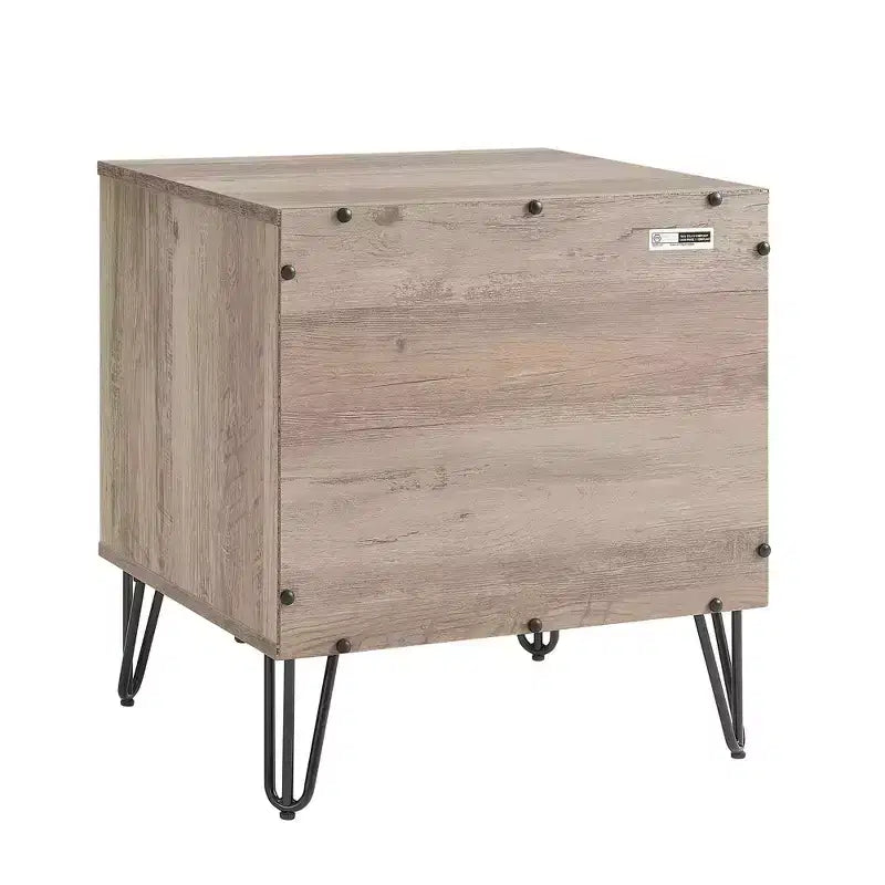 Manhattan Comfort Set of 2 Dumbo Nightstands with Drawer Rustic Gray