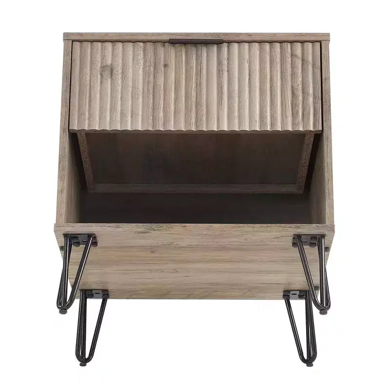 Manhattan Comfort Set of 2 Dumbo Nightstands with Drawer Rustic Gray