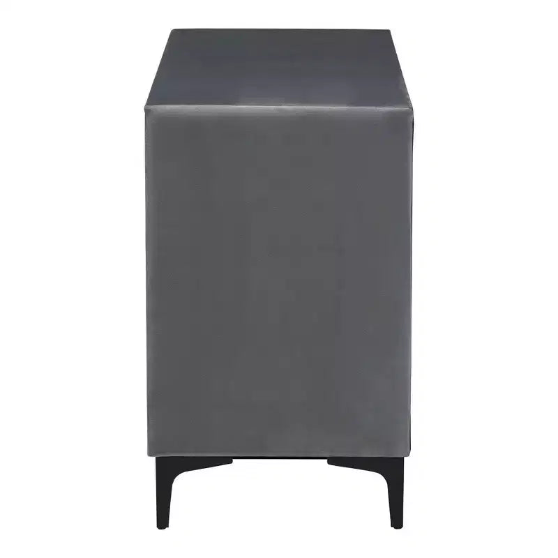 Baxton Studio Etienne Velvet 6 Drawer Dresser Slate Gray/Black