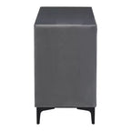 Baxton Studio Etienne Velvet 6 Drawer Dresser Slate Gray/Black