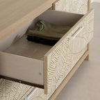 South Shore Double Dresser Soft Elm/White: 6-Drawer Horizontal Dresser, Anti-Tip Hardware, Laminated Finish, 58.5" Width