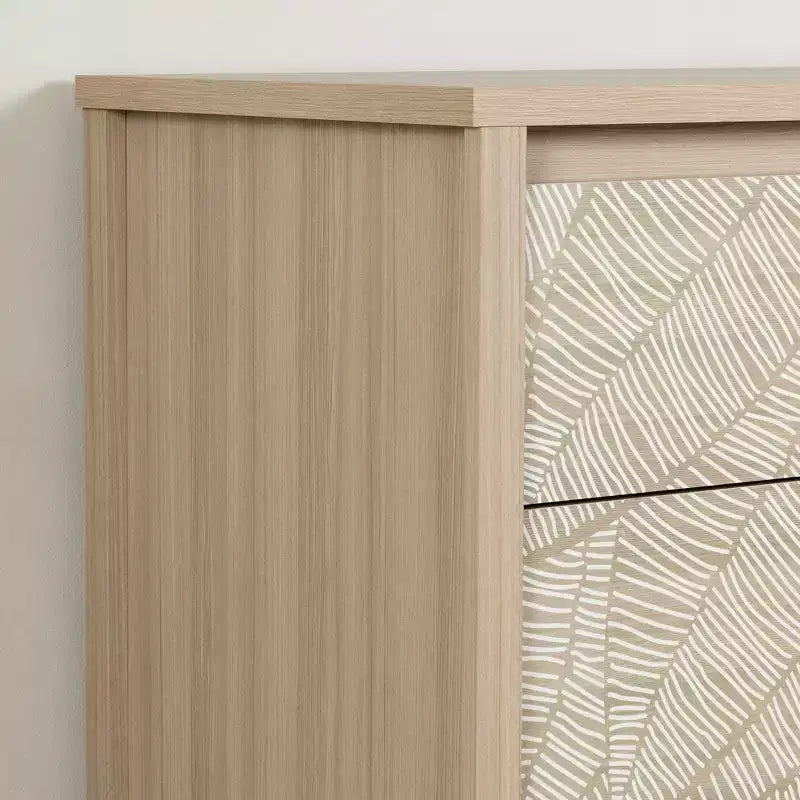 South Shore Double Dresser Soft Elm/White: 6-Drawer Horizontal Dresser, Anti-Tip Hardware, Laminated Finish, 58.5" Width