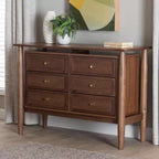 Baxton Studio Alyssa Wood 6 Drawer Dresser Walnut Brown